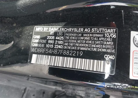 2007 Mercedes-Benz C 280 Luxury from USA, damaged, VIN WDBRF54H87F882219